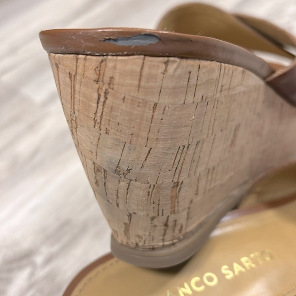 Franco Sarto Women’s Frost 2 Brown Leather Cork Platform Open Toe Sandals / Sz 8 - Picture 11 of 11